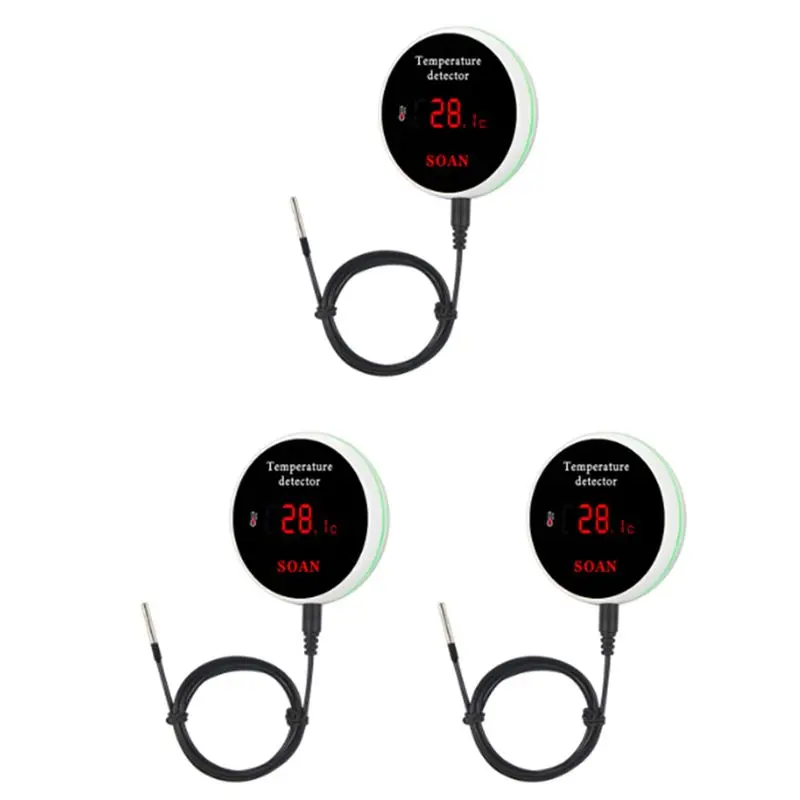 

New 3X Tuya Smart Home Wifi Temperature Sensor Wire Digital Smartlife Thermometer Room Water Pool Thermostat Alarm EU Plug