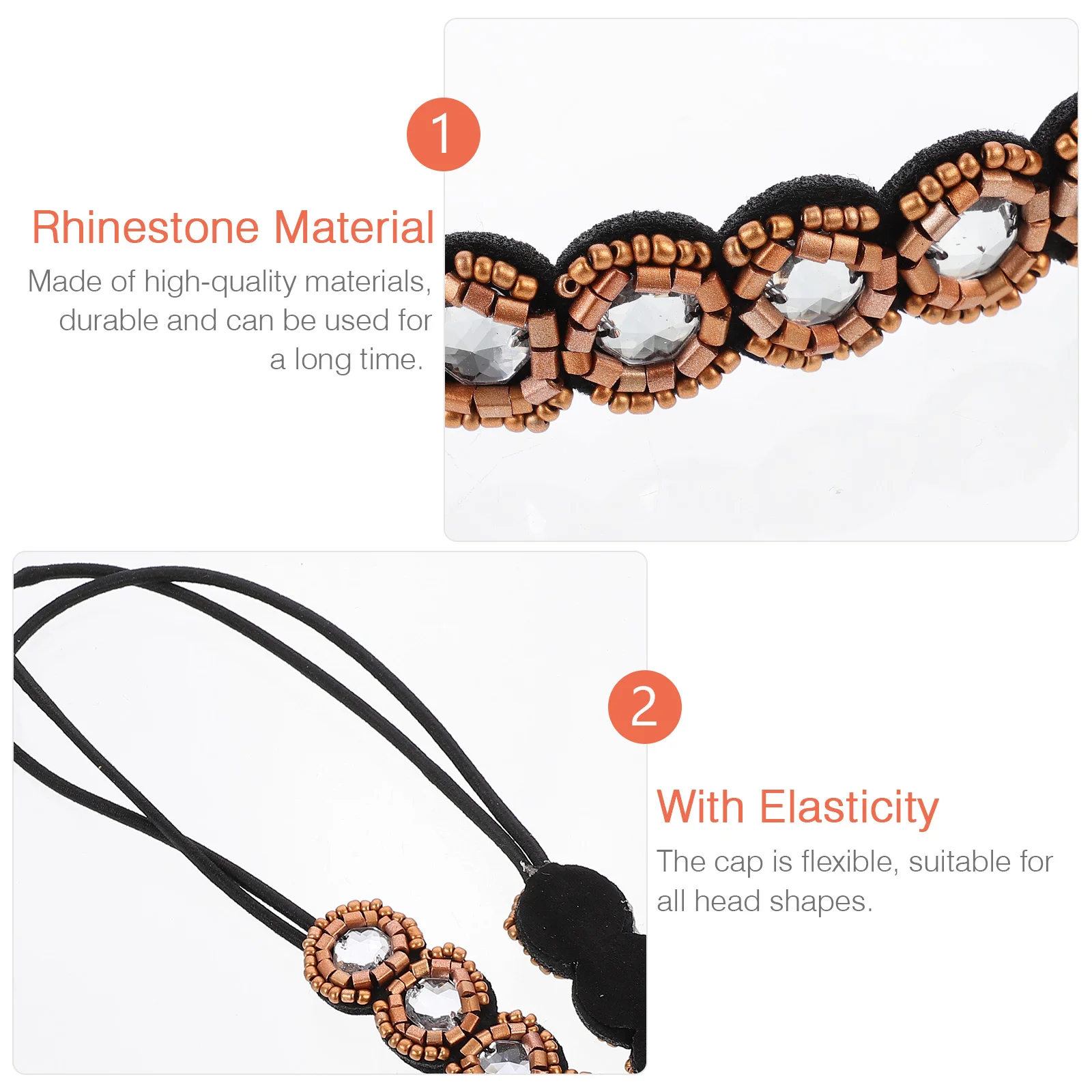 

Elastic Rhinestone Headb Glass Beads Studded Hair B Wedding Party Headdress Bohemian Style Accessories Holiday Decorative Piece