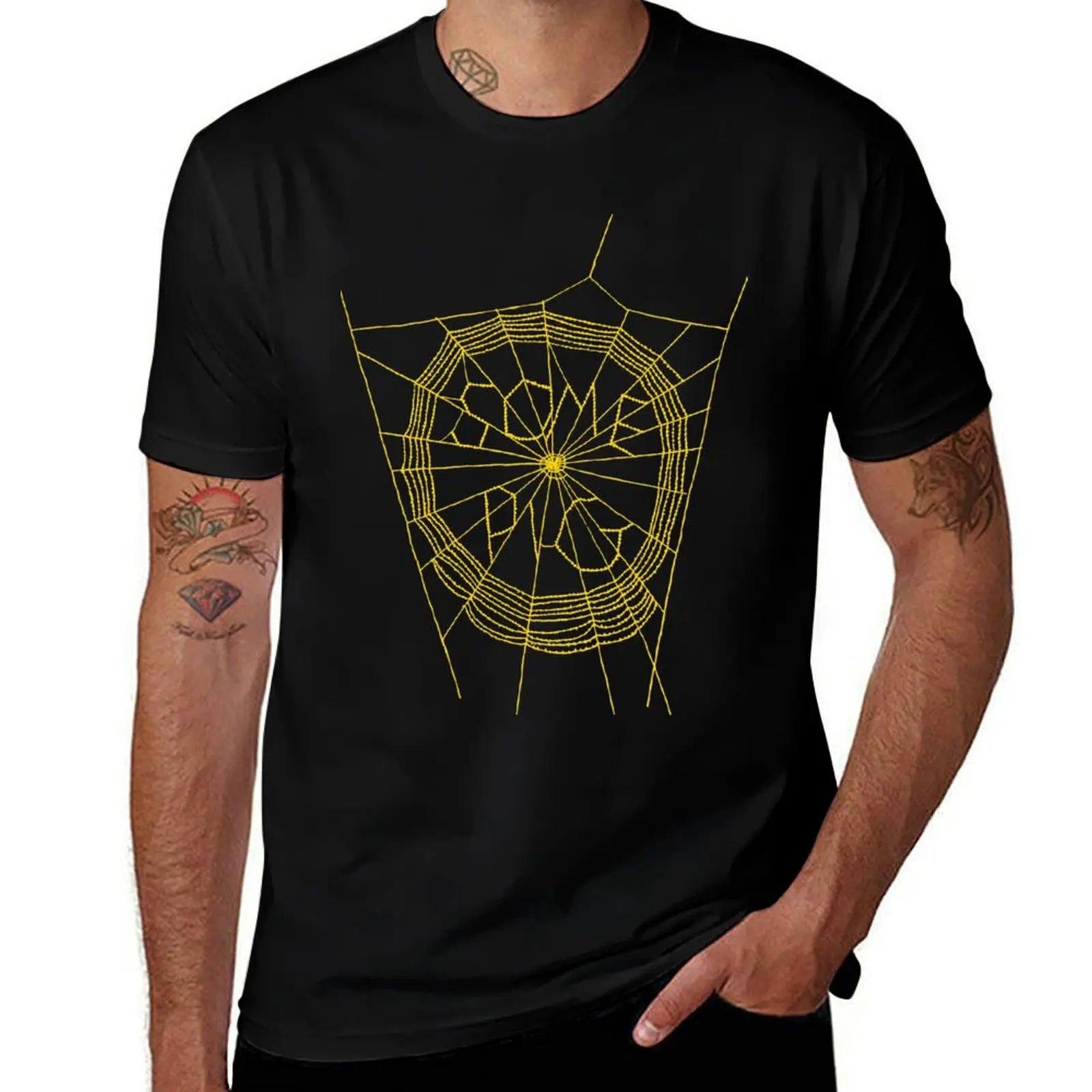 

Some Pig-Yellow Web T-Shirt black cotton t-shirt plain for man package funny t shirts man