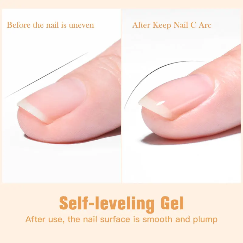 MEET ACROSS 7ml Self Leveling Gel Nail Polish Nail Art Manicure Long Lasting Keeping Nail Smooth and Plump UV Gel Varnish Tools