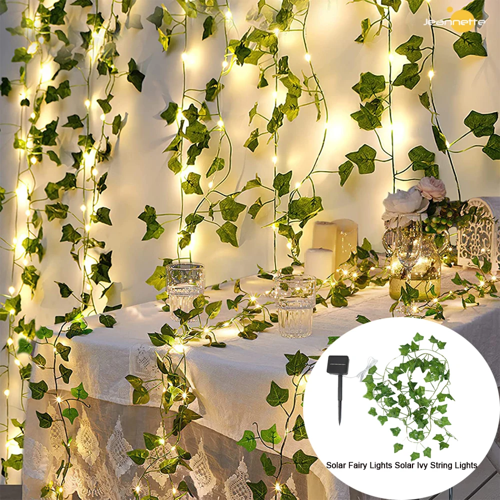 Solar Fairy String Lights Maple Leaf Waterproof Outdoor Garland 10M/5M/2M Solar Lamp Christmas Garden Wedding Party Decoration