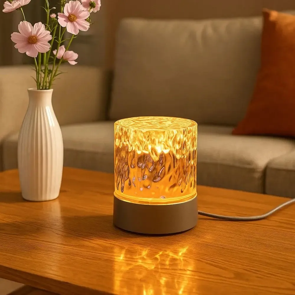 16 Colors LED Rotating Ripple Light Projection USB Ocean Wave Projector Lamp Dimmable with Remote Control