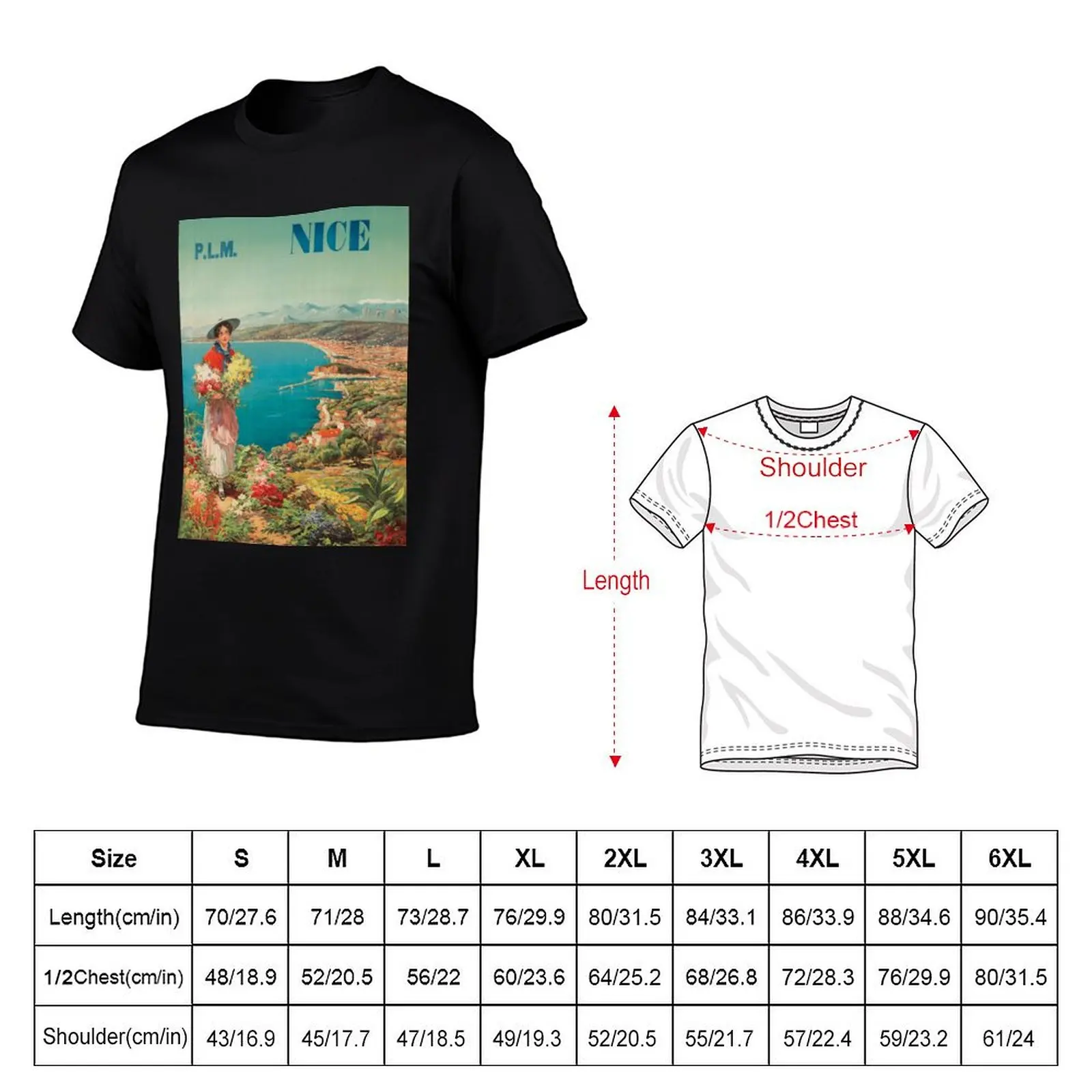 Nice France Vintage Travel Poster T-Shirt for a boy custom t shirt tees customizeds mens t shirts top quality