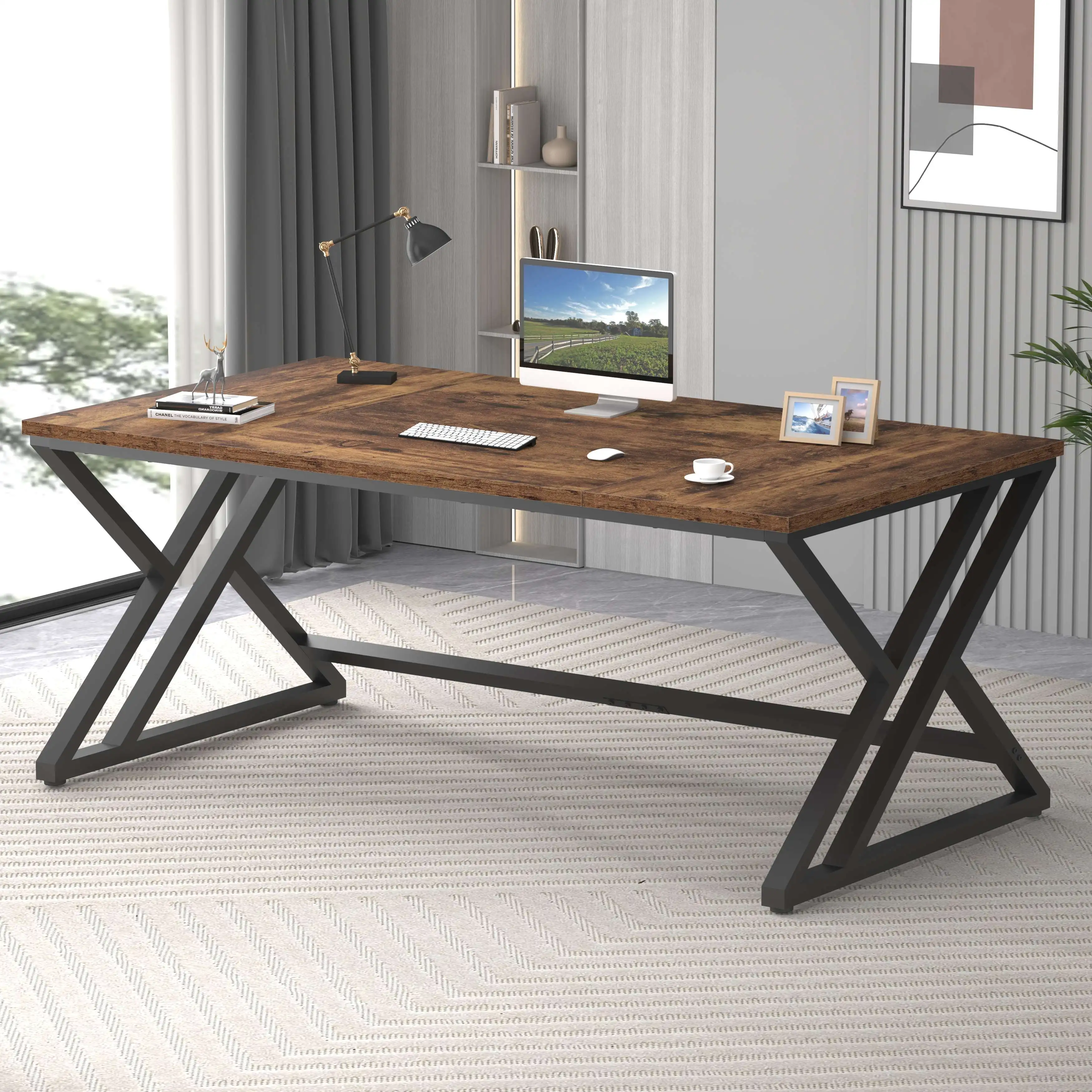 xx-Contemporary Luxury Adjustable Wooden Computer Desk Modern Modular Study Table Luxury Long Gaming Accessories for Office*