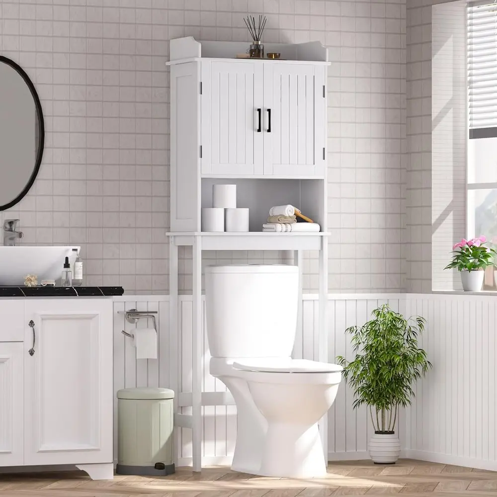 

Space-Saving Over-Toilet Storage Shelf, Adjustable Bathroom Organizer, White
