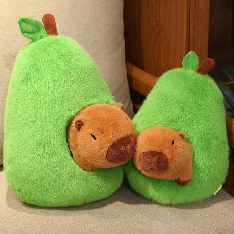 ในสต็อกน่ารัก Capybara Plush ของเล่น Plush Creative Avocado หมอนตกแต่งห้องที่ถอดออกได้ของเล่นสาววันเกิด/คริสต์มาสของขวัญ