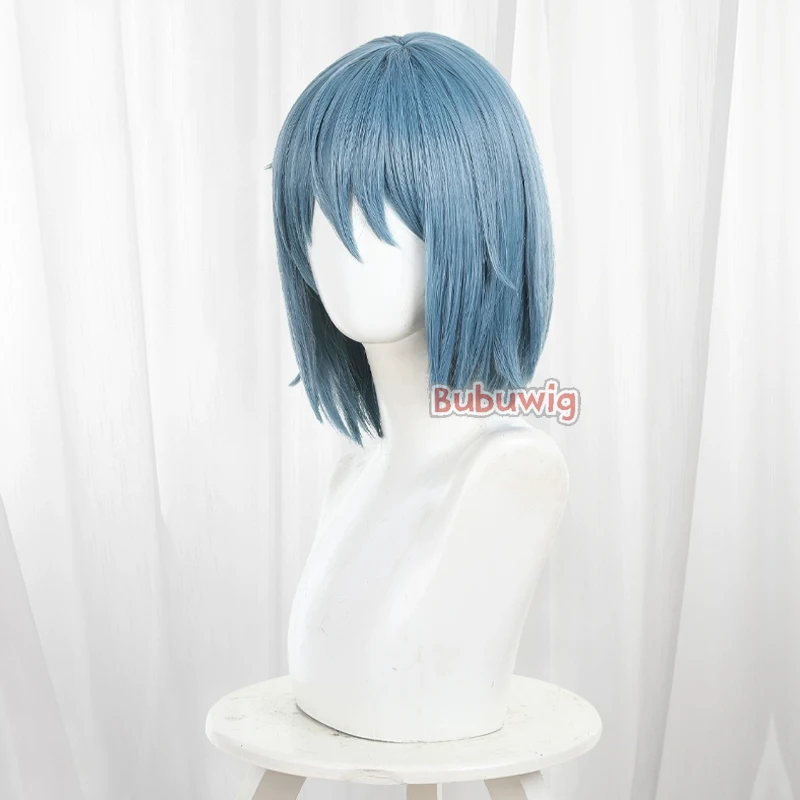 Bubuwig Synthetic Hair Sayaka Miki Cosplay Wigs Puella Magi Madoka Magica Sayaka Miki 33cm Short Blue Bobo Wig Heat Resistant