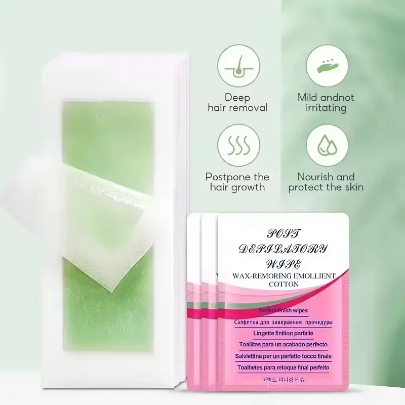 شرائط شمع لإزالة الشعر سريعة وغير مؤلمة، ورق شمع لإزالة الشعر، شرائط شمع باردة للوجه والرقبة والذراع والساق، أدوات تجميل الجسم ﻿