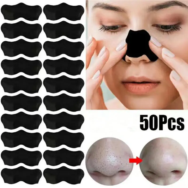 50Pcs Nose Blackhead Remover Mask Shrink Pore  Treatment Sticker Black Dots Strips Nose Deep Cleansing Skin Care`-.. view 4