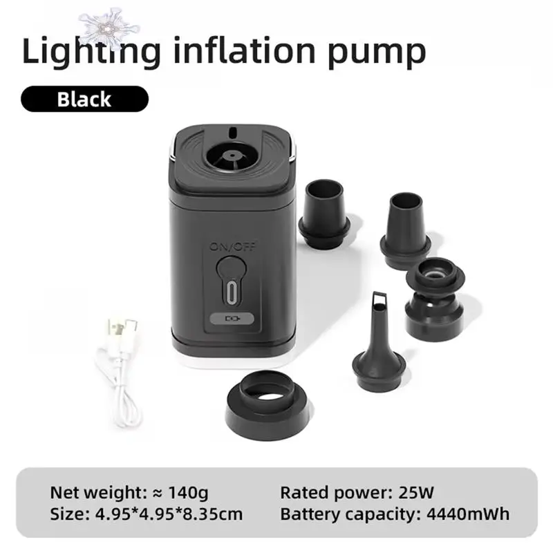 

Electric Air Pump With Lights Mini Wireless Air Compressor USB Charging Inflator/Deflator Pumps For Outdoor Camping
