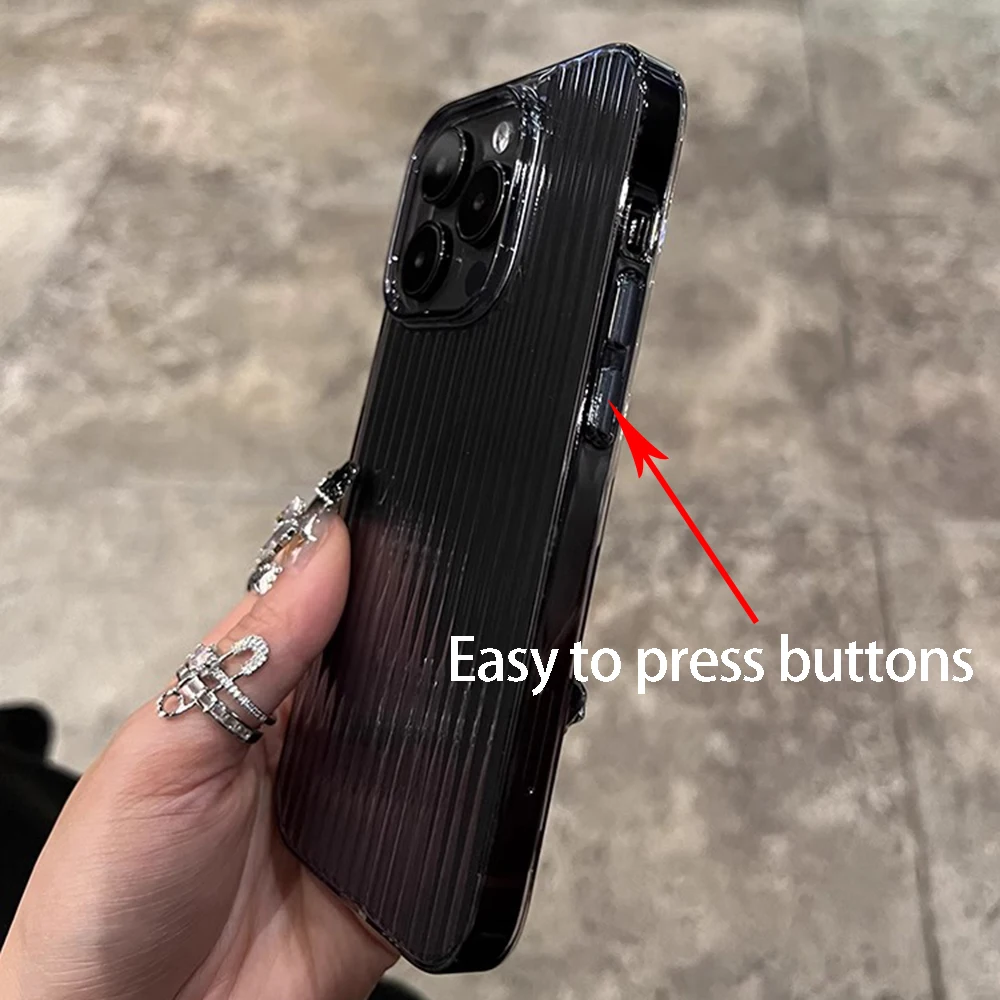 Transparent Phone Case For iPhone 16 15 11 12 13 14 Pro Max Soft Corrugated Silicone Bumper Back Cover Clear Case - náhled 5