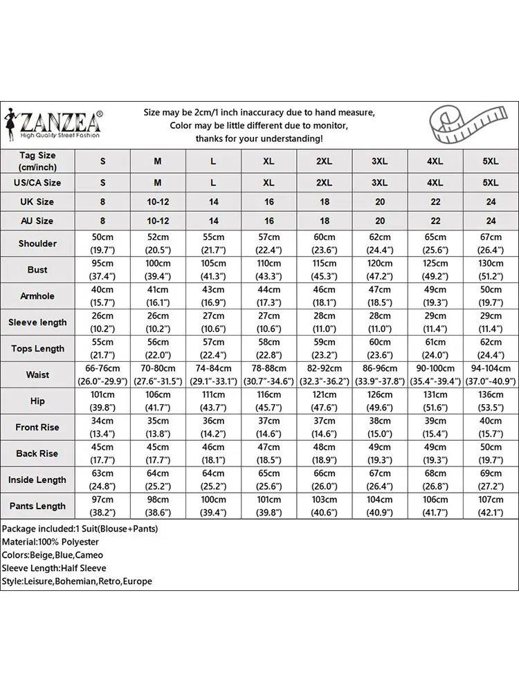 ZANZEA Women Vintage 2PCS Autumn Matching Sets Fashion Floral Printed Blouse Pants Sets Two Piece Sets Outfits Loose Tracksuit
