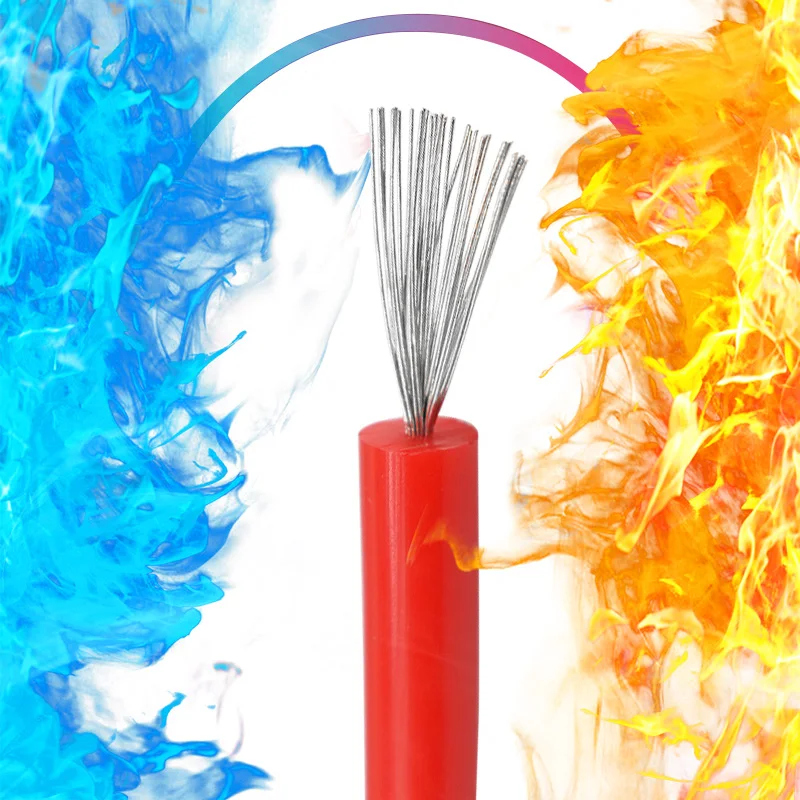 DC High Voltage Silicone Electric Wire 5/10/15/20/25/30/40KV 20/18/17/15/13/11/9AWG 0.5mm2 0.75mm2 6mm2 Spark Plug Cable 200℃