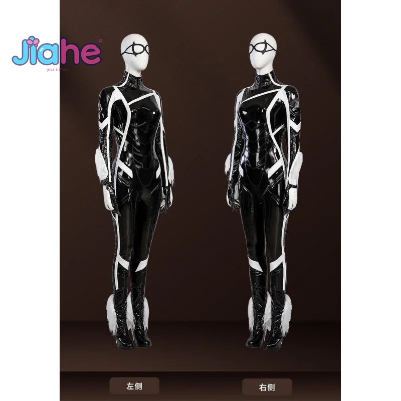 القطة السوداء فيليسيا هارديس تأثيري العنكبوت 2 زي جلد أسود ضيق بذلة مرنة قفازات هالوين المرأة الخيال مجموعة