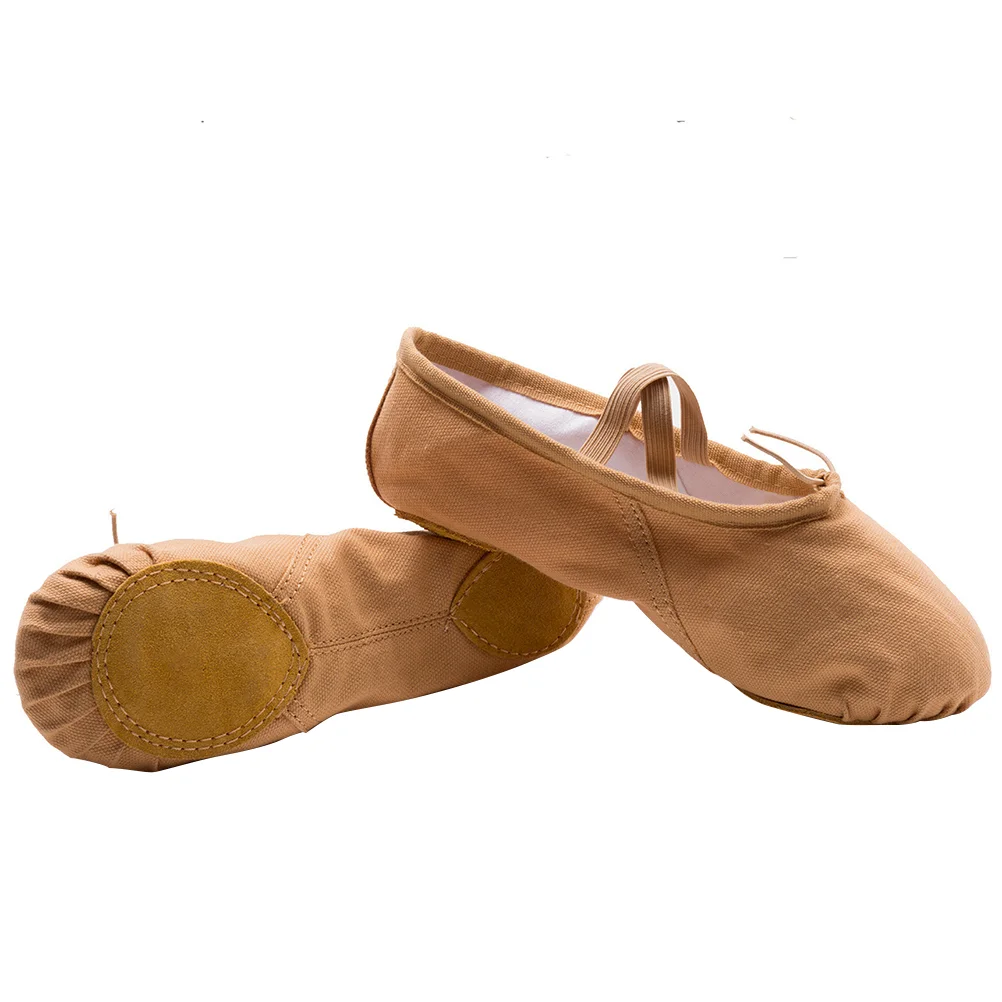 1 Pair Fashion Sole Ballet Shoes Ballet Dance Practice Shoes Yoga Ballet Shoes for Girls Women (Light Brown Size 24 155CM, 95U