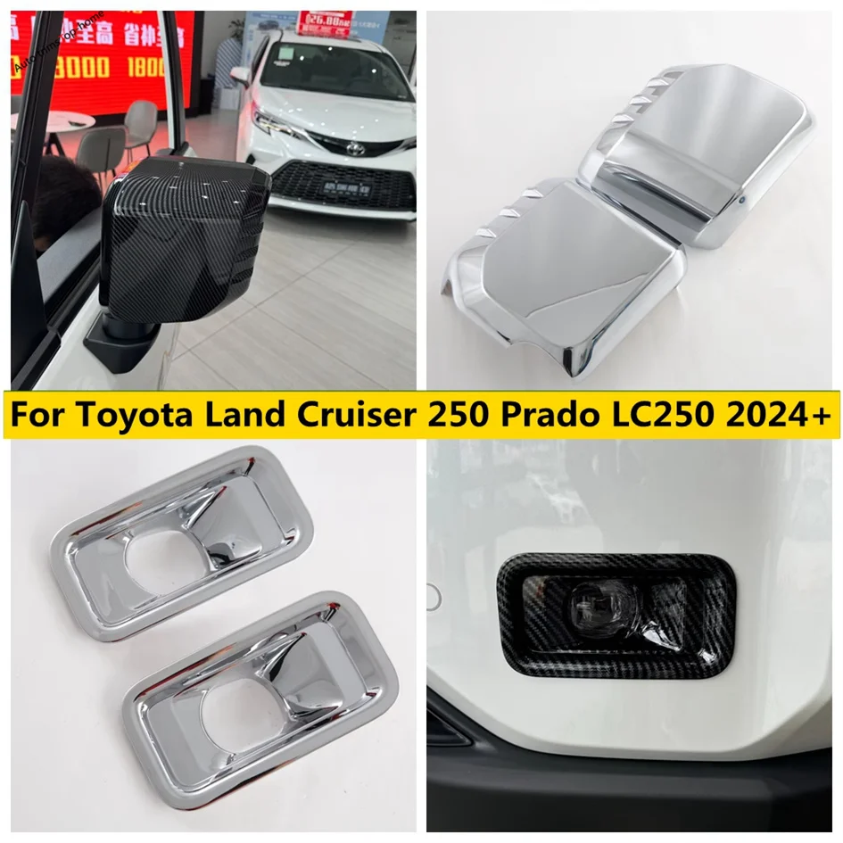 

Front Fog Lamp Frame Overlay Rearview mirror Protector Cover Trim For Toyota Land Cruiser 250 Prado LC250 2024 2025 Accessories