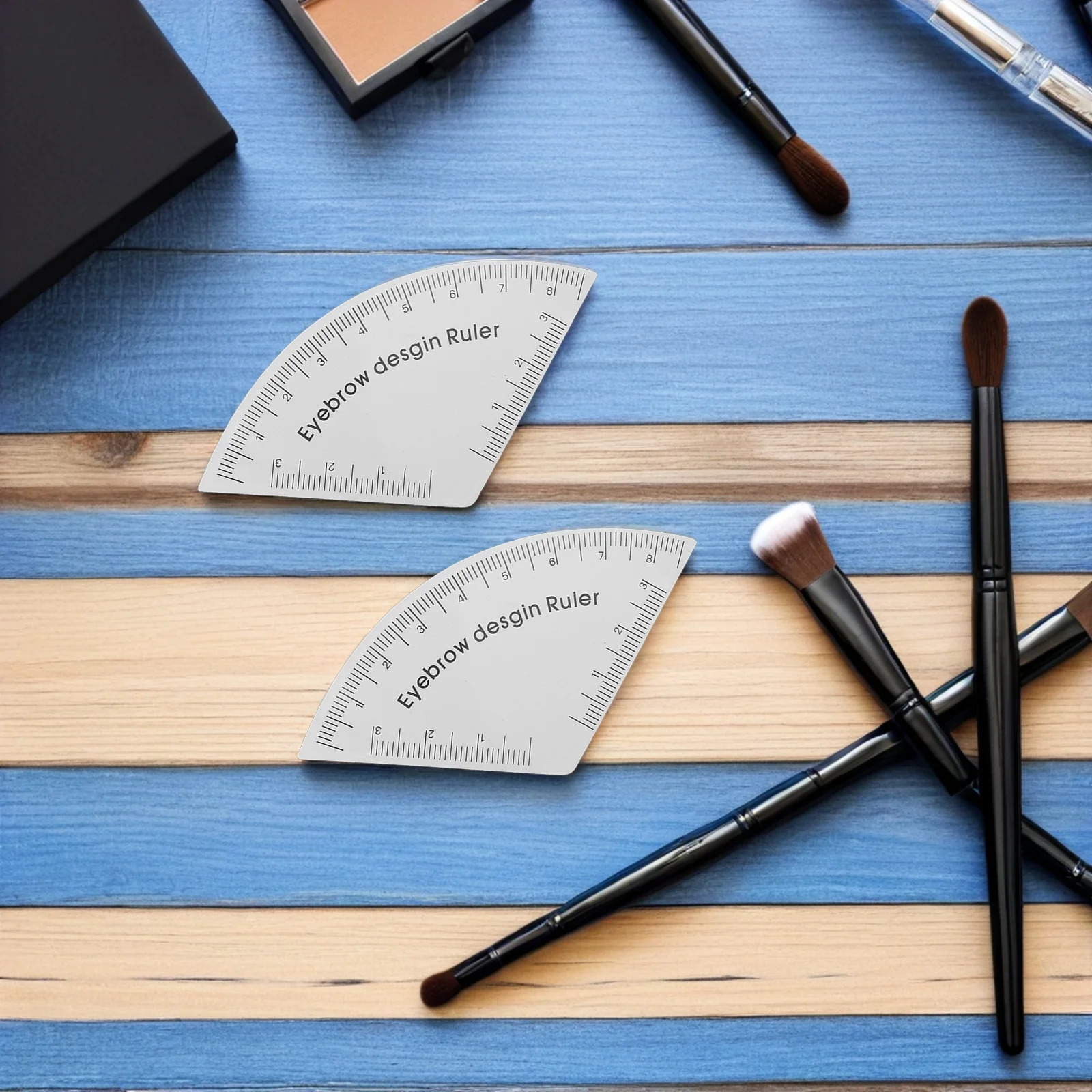 

2Pcs Eyebrow Guide Shaper PVC Makeup Drawing Ruler Fast Precise Brow Mapping Reusable Stencil Tool for Symmetrical Eyebrow