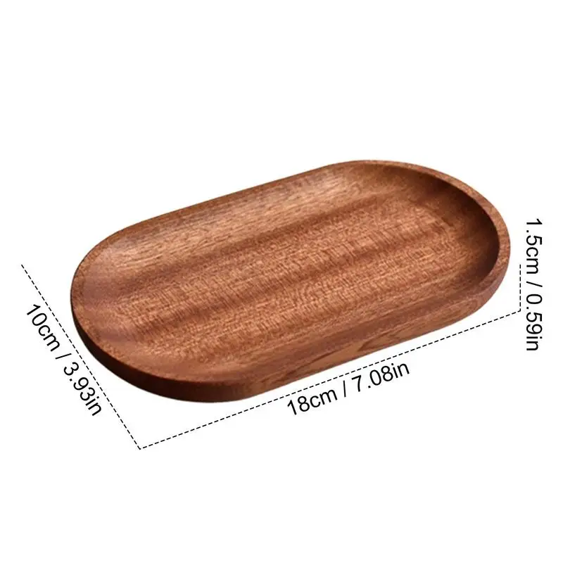 Wood Serving Platter Oval Wooden Decorative Serving Tray Natural Wood Counter Tray for Restaurant Home Coffee Shop Work