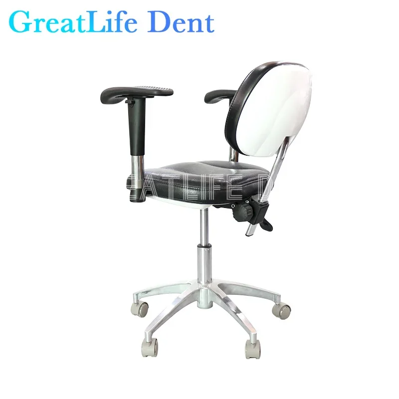 GreatLife Dent Dental Medical Ergonomic Saddle Stool Chair Tattoo Fiber Leather Foot Control Operating Armrest Dental Chair