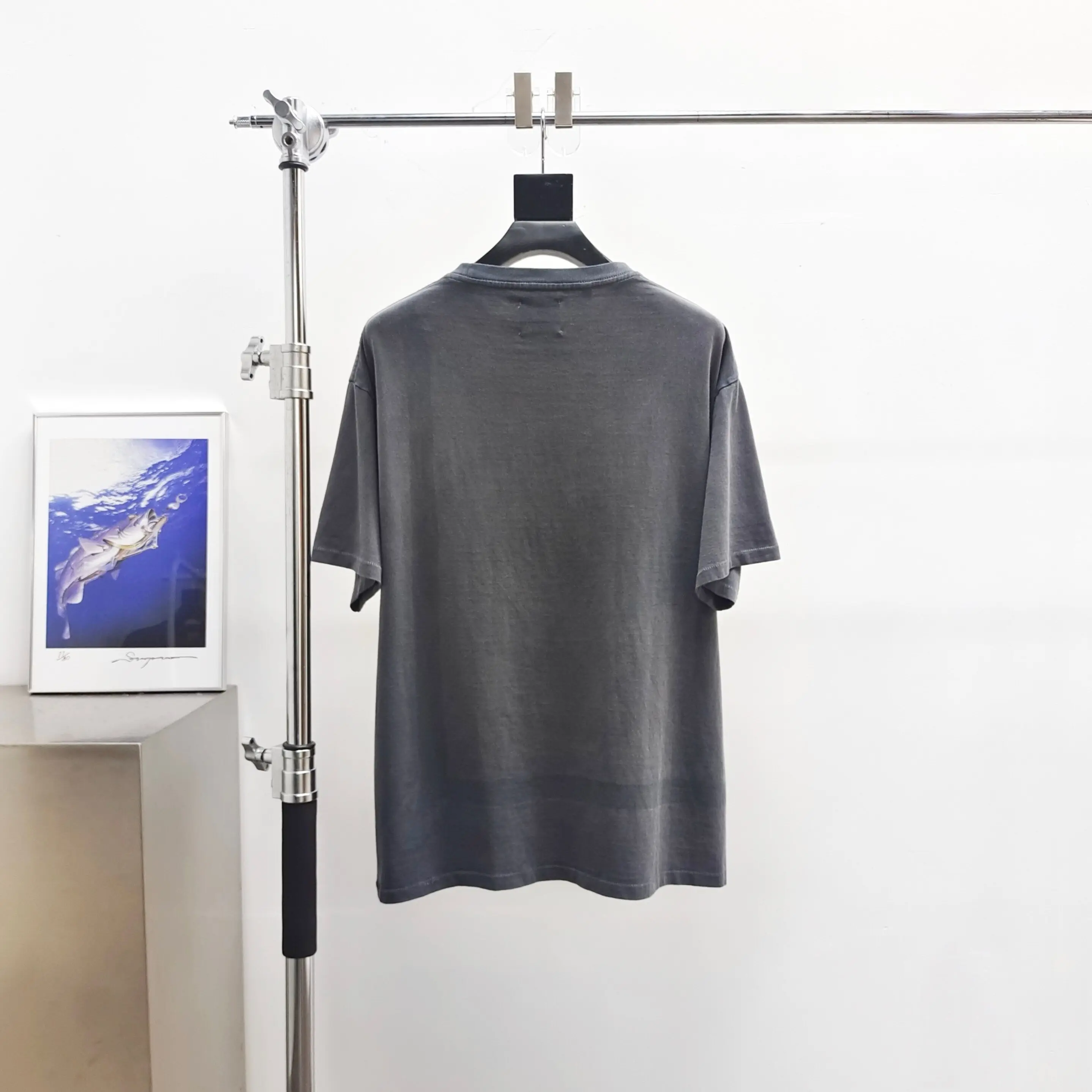 Gallery Dept Fold Shadow Hand Painted Washed Black Short Sleeve Tee