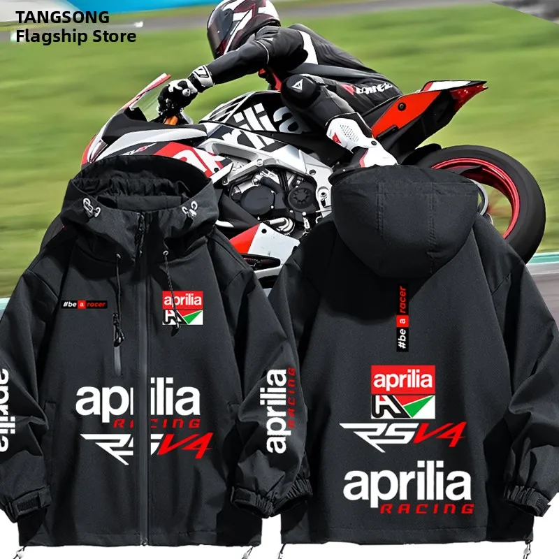 

Aprilia Motorcycle T Men's Windproof Jaet Outerwear Casual Loose Fit Polyester Nylon Cosite Fiber Long Sve Zipper