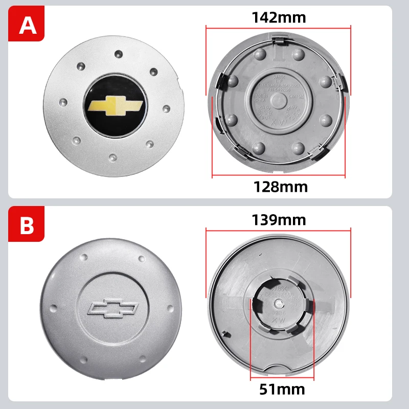 4pieces 139mm 142mm 5491096 96452310 6/8 Hole Car Wheel Center Hub Cap Badge for Chevrolet GM Lova Aveo sail Spark Trailblazer