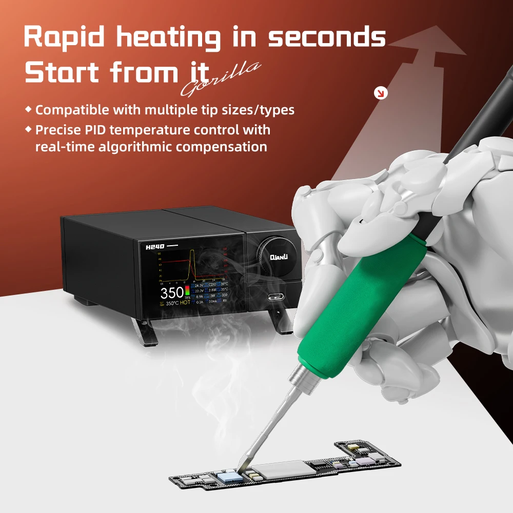 

QianLi H240 Professional Soldering Station Color Screen & Custom Temp Presets for Electronics solder welding Repair
