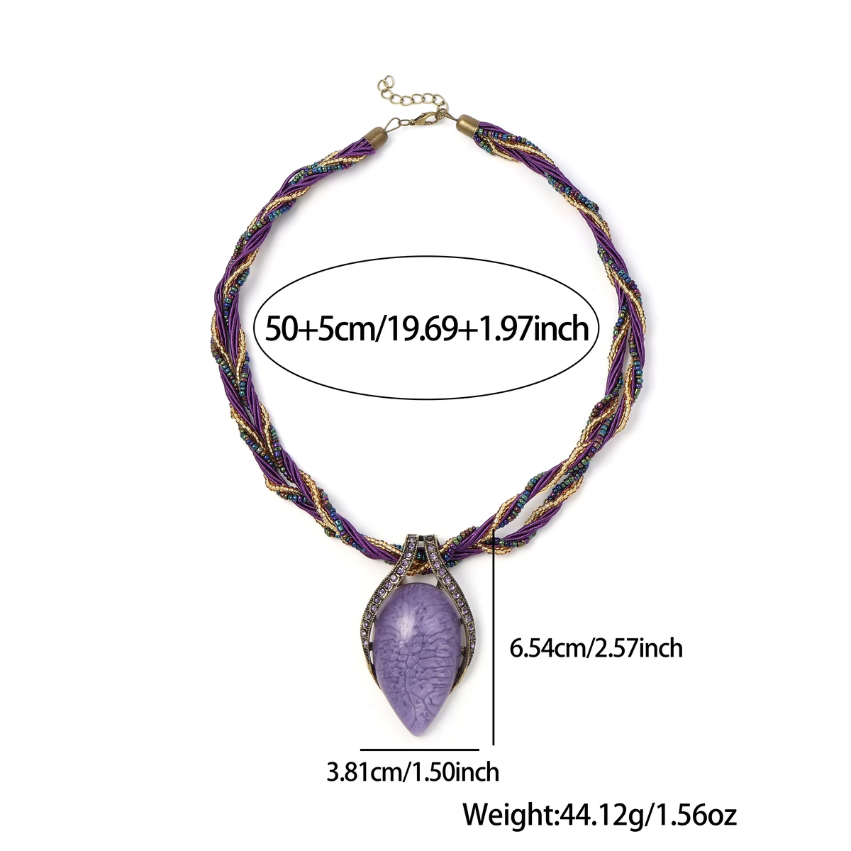 العرقية البوهيمي قلادة خمر النمط الوطني الرجعية التجارة الخارجية بيان مجوهرات أنيقة هدية فريدة للنساء #5