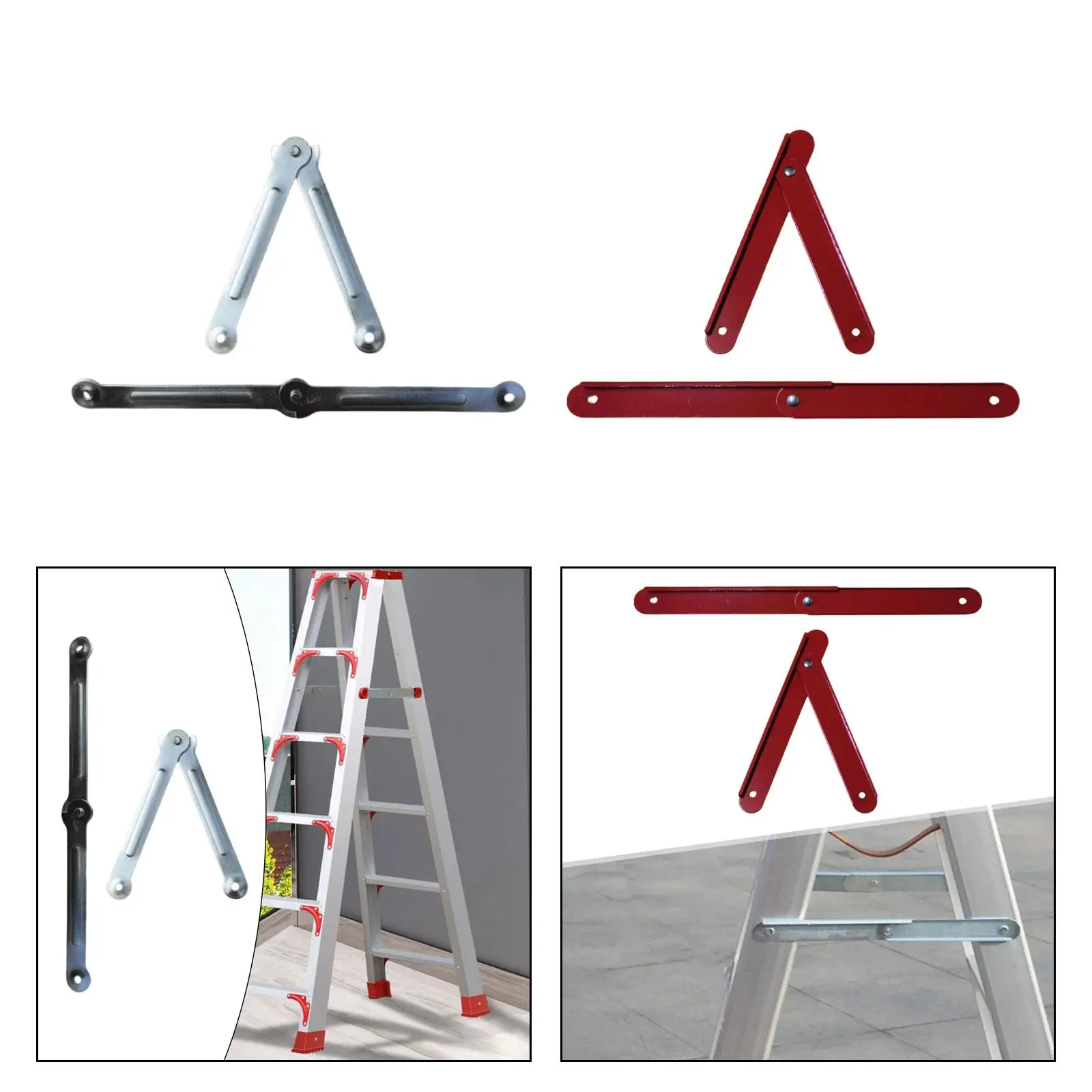 2x Ladder Leveler Accessories Attachment Metal Bracket Fixed Support Folding Step Ladder Hinge Herringbone Ladder Rod