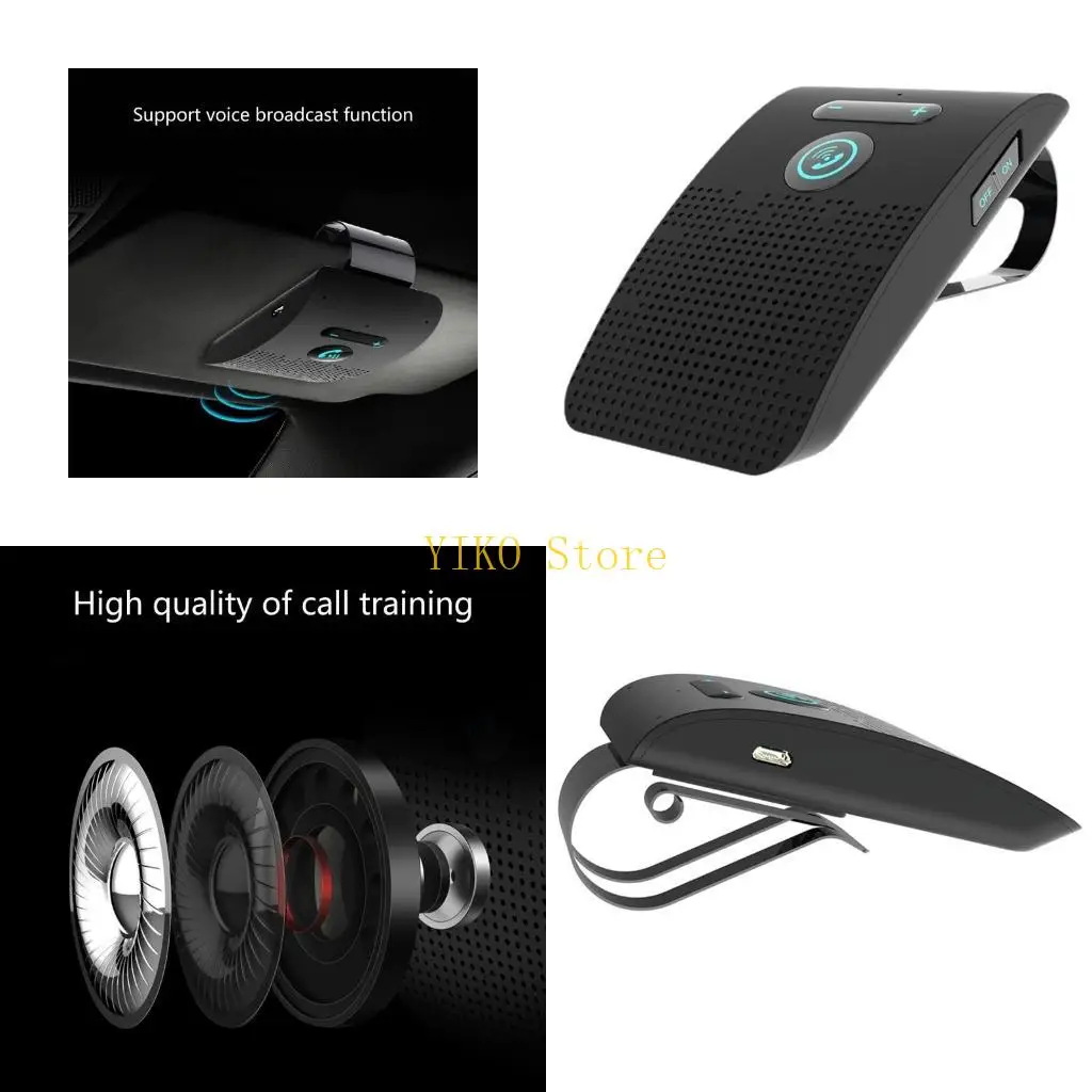K32C Sun Visor Car Hands-Free Call Receiver Support Dual Connection One-Click Answer