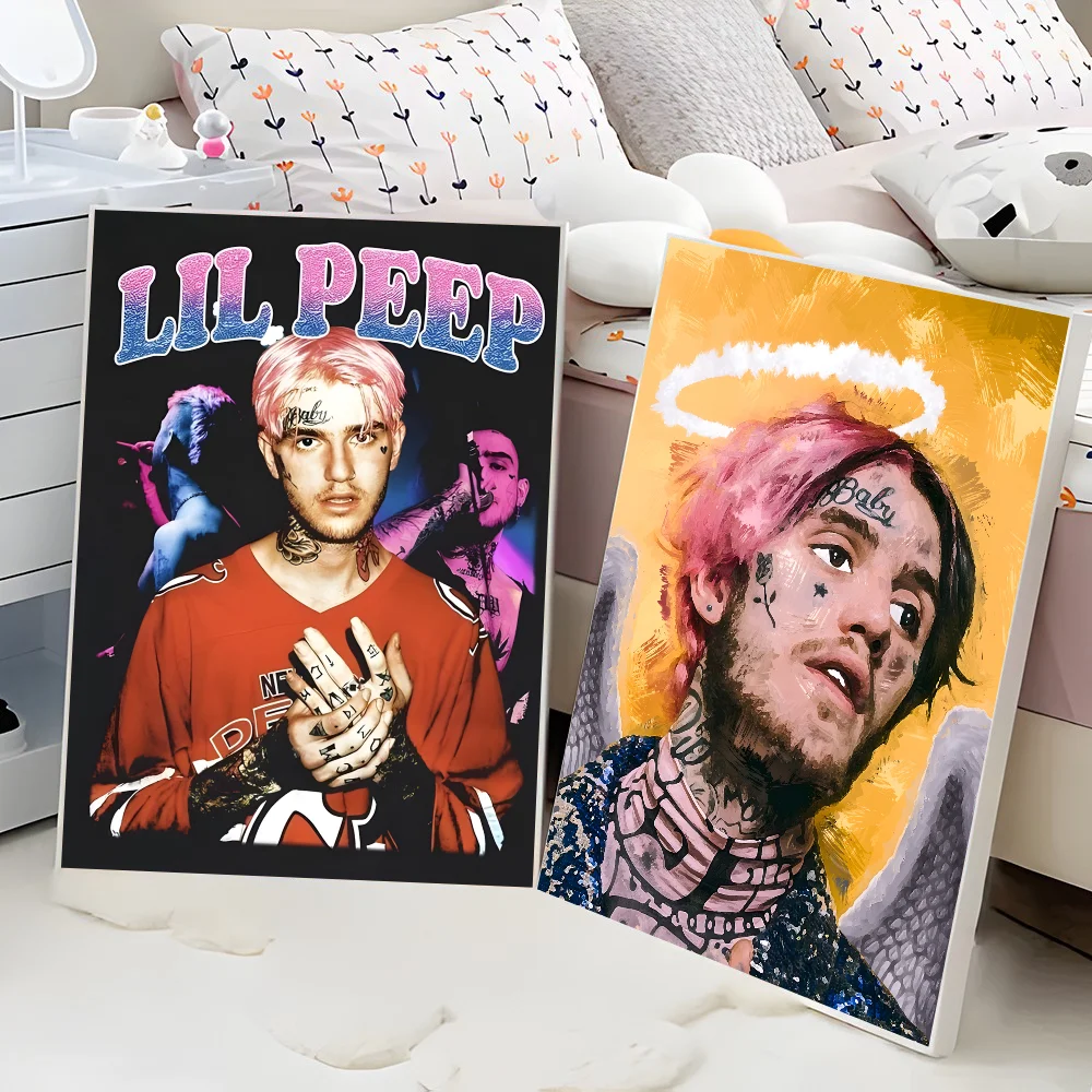 L-Lil P-Peep Hot Singer Anime Posters Sticky Waterproof Paper Sticker Coffee House Bar Kawaii Room Decor