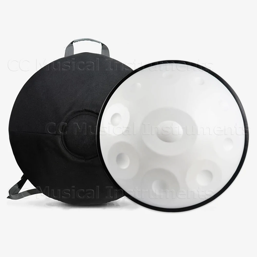 White 9/10/12/14 Notes 22 Inches Professional in D Minor Steel Handpan Drum Percussion Instrument for Professional Performance