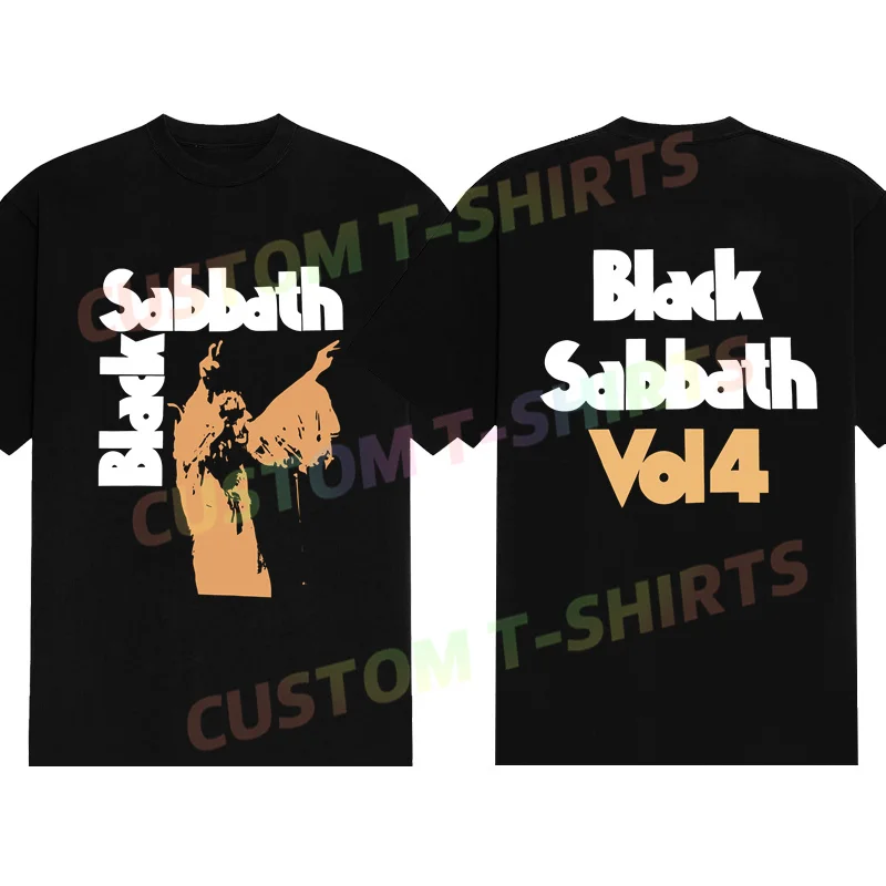 Camiseta de verano de 2024 algodón para hombre, camisa de manga corta con estampado de Sabbaths Vol 4, banda de Rock, estilo Hip Hop, 100%