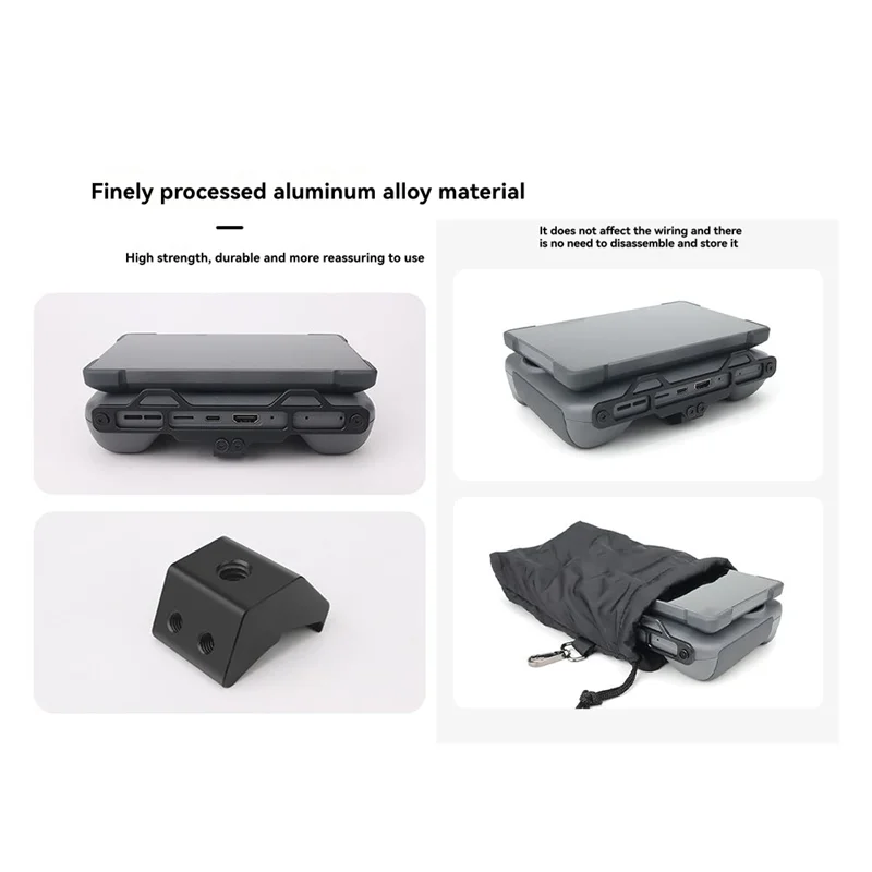 REPLA-For DJI Mavic 4 Pro Remote Control Extension Base Aluminum Alloy Hook With 1/4 Screw Adapter For RC PRO 2 Transmitter