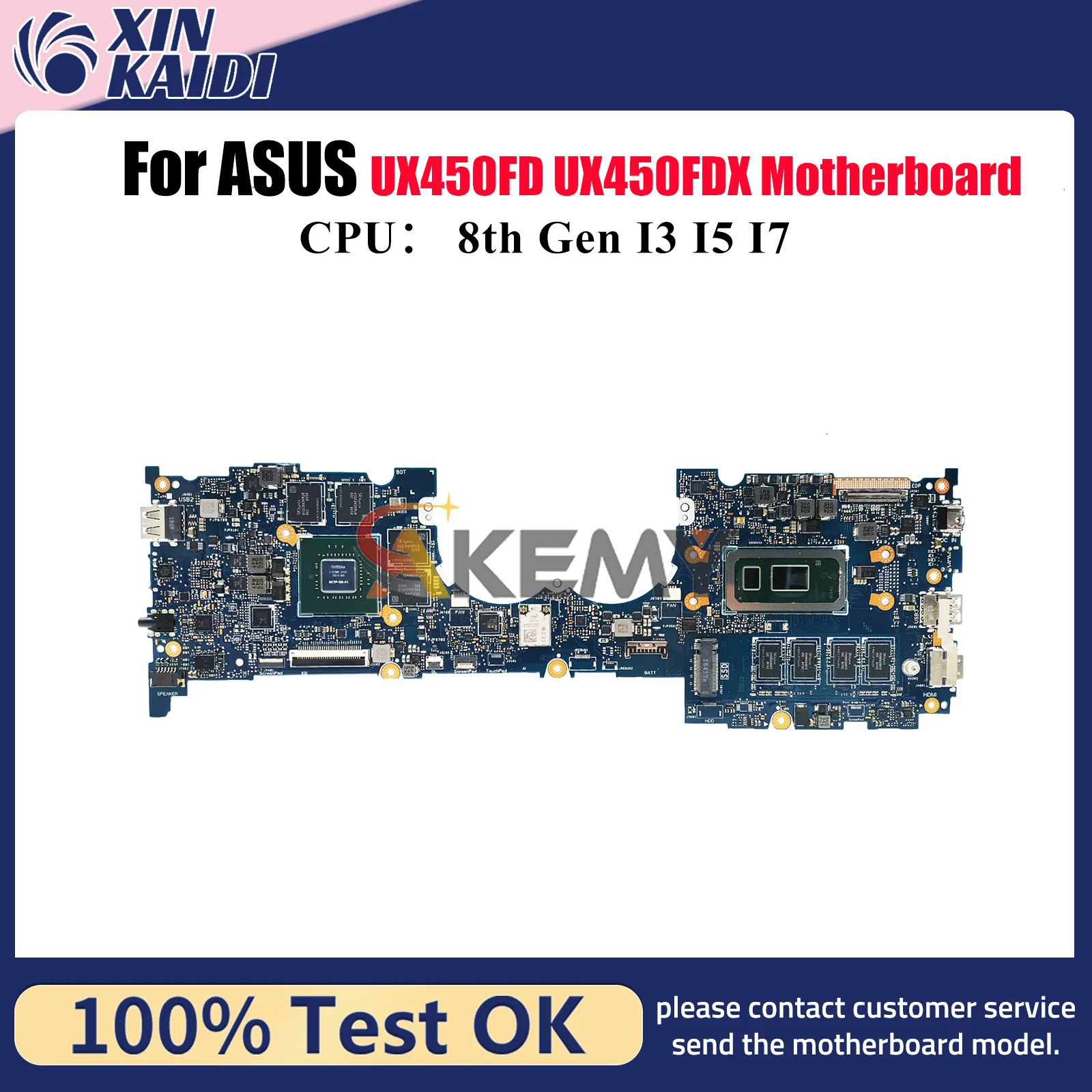 

UX450FDX Laptop Motherboard For ASUS ZenBook UX450FDX UX450F UX450FD Notebook Mainboard With I3 I5 I7 CPU tests OK fast shipping