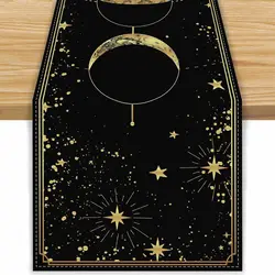 Boho Astrology Ouija Board Tarot Linen Table Runners Reusable Moon Gothic Decorations Supplies Home Kitchen Dining Table Decor