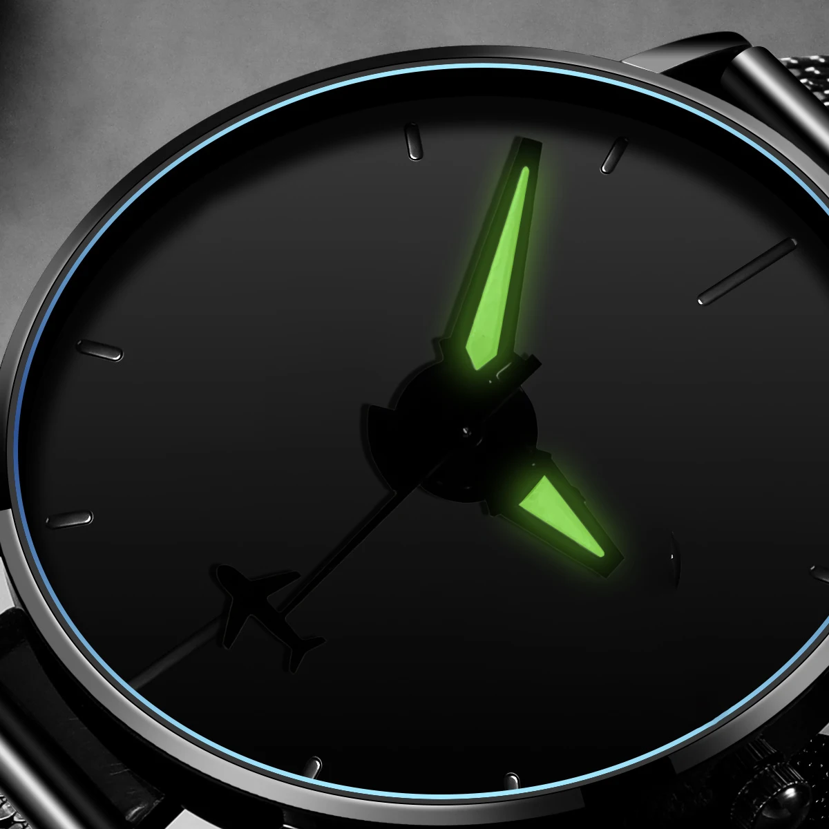 NH35 черные стрелки часов зеленые светящиеся три указателя в форме самолета секундная стрелка аксессуары для часов для механизма NH35/NH36