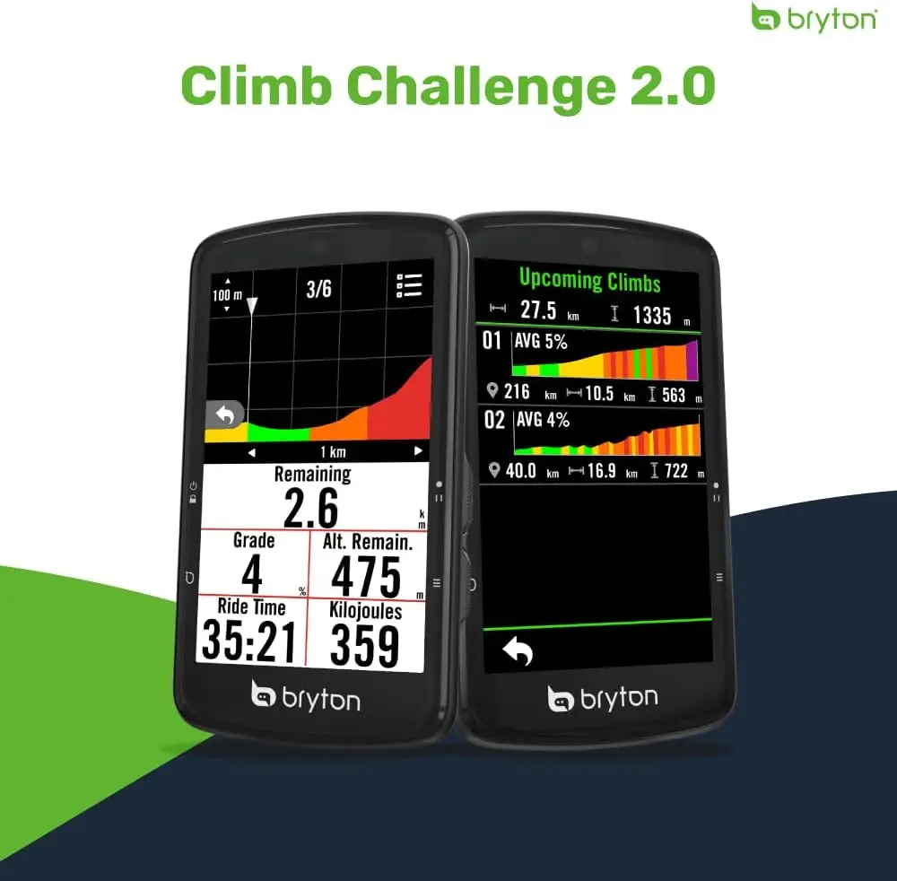 Bryton Rider S810 Computadora de bicicleta/ciclismo con pantalla táctil a color de 3,5 pulgadas, duración de la batería de 50 horas, mapas y navegación sin conexión, Cl avanzado