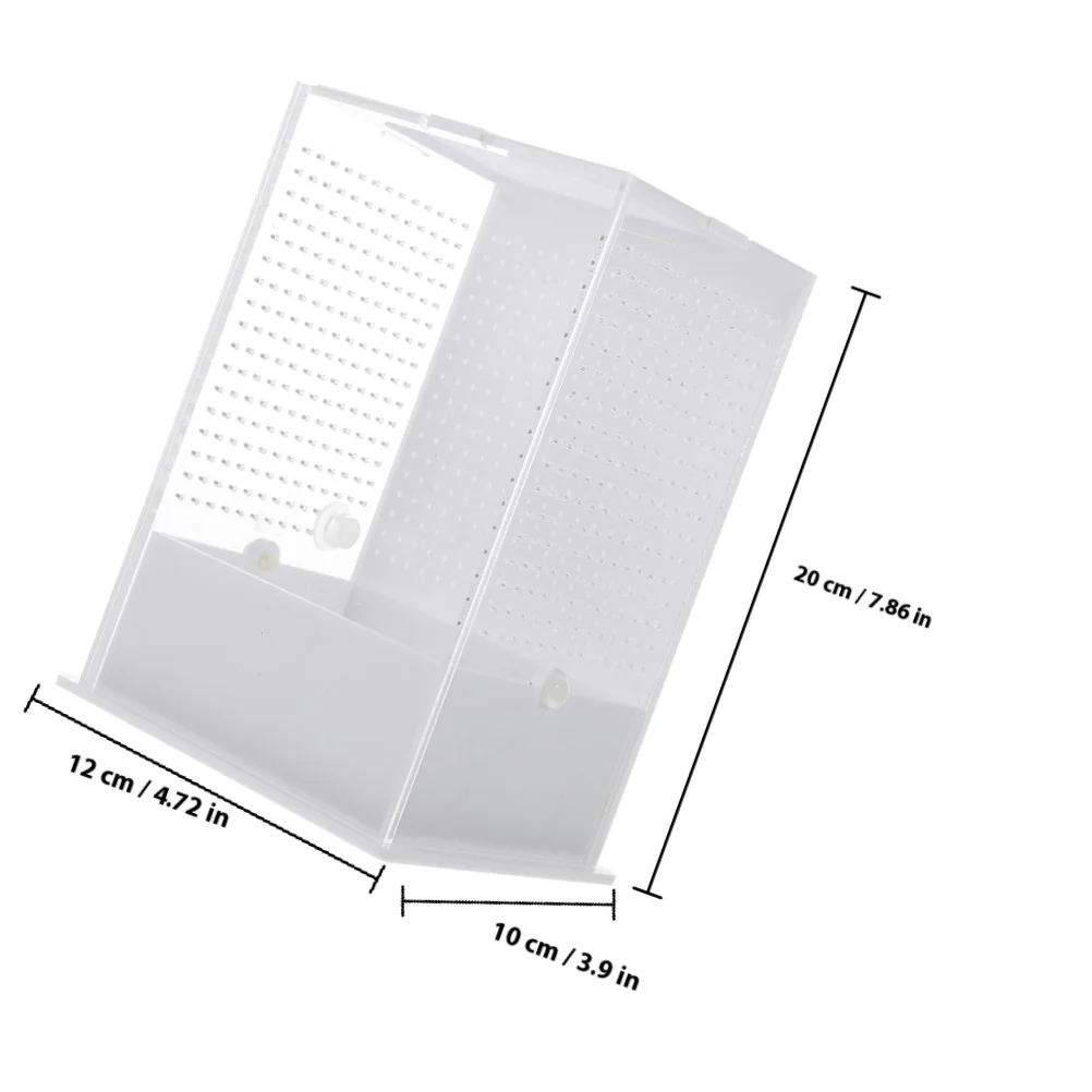 Transparent Reptile Breeding Box Durable Acrylic Insect Habitat Terrarium Spider Feeding Case Acrylic Reptile Breeding Box