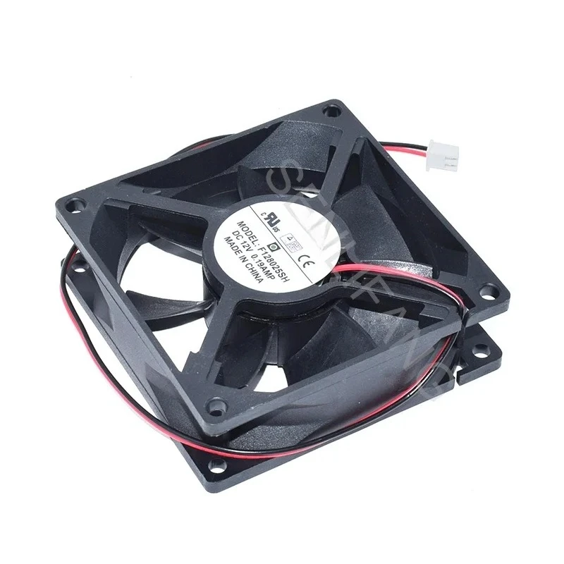 3pcs New For EVERFLOW F128025SH DC12V 0.19A 80*80*25mm Two Wires Square Cooling Fan