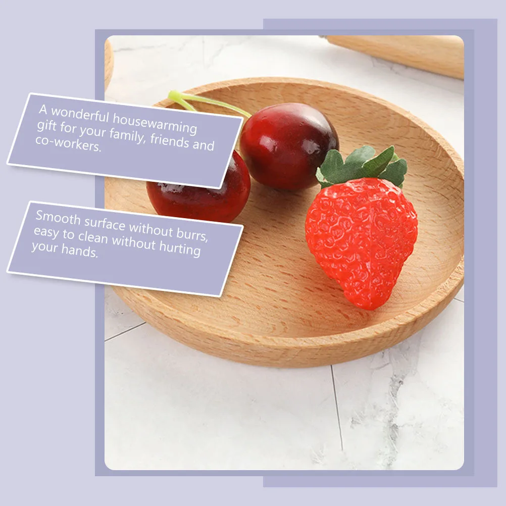 

1pc Wooden Dessert Plate Natural Small Fruit Storage Saucer For Kitchen Home Restaurant Use Smooth Safe Surface Versatile