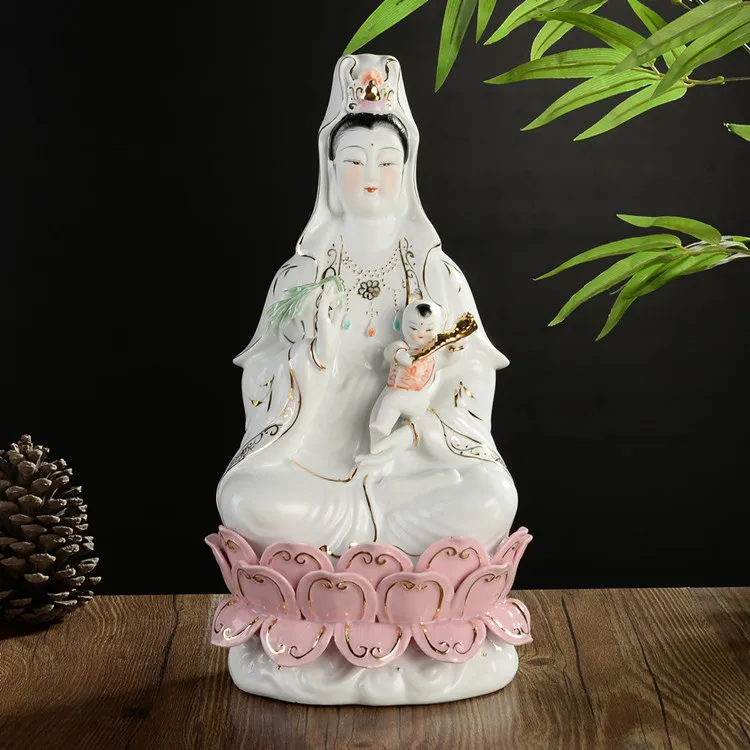 35 cm #OFFICE home protective-efficacious Talisman House Protection Religious Buddhism Guanyin Avalokitesvara porcelain Figurine