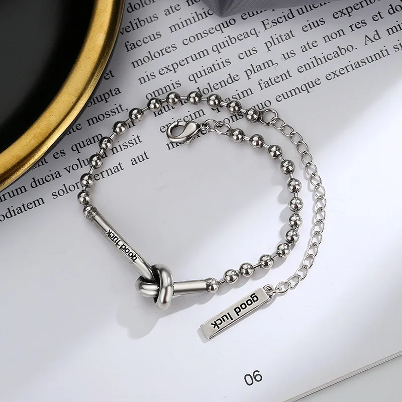 CIAXY-entrelaçados contas atadas pulseiras cadeia para as mulheres, pulseira carta sorte, presentes de prata tailandesa jóias, namoradas
