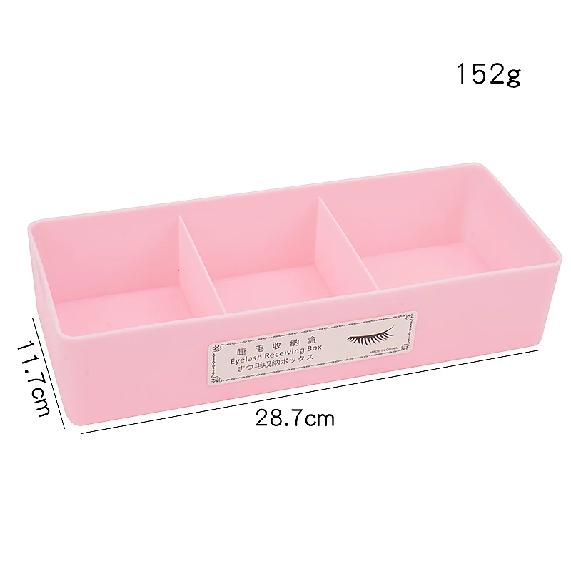 Boîte de rangement pour faux-cils, 1 pièce, 3 grilles, outils de stockage pour cils, colle, pincettes, T1, cosmétiques de bureau