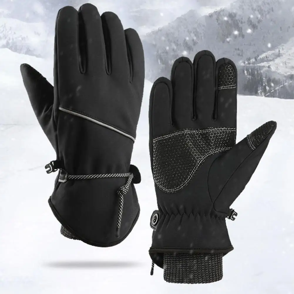 Luvas térmicas windproof do tela táctil, luvas do ciclismo do inverno com forro resistente à água do luxuoso