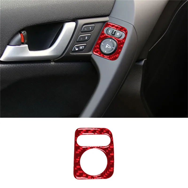 1Pcs Carbon Fiber Car Memory Seats Control Button Switch Frame Sticker For ACURA TSX 2009-2014 Styling Accessories