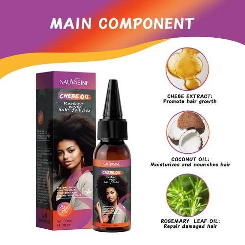 Imagen 2 del producto 100% Chebe Set de crecimiento rápido del cabello Chebe aceite tracción Alopecia Anti rotura pérdida Chebe polvo África Chad tratamiento para la pérdida de cabello