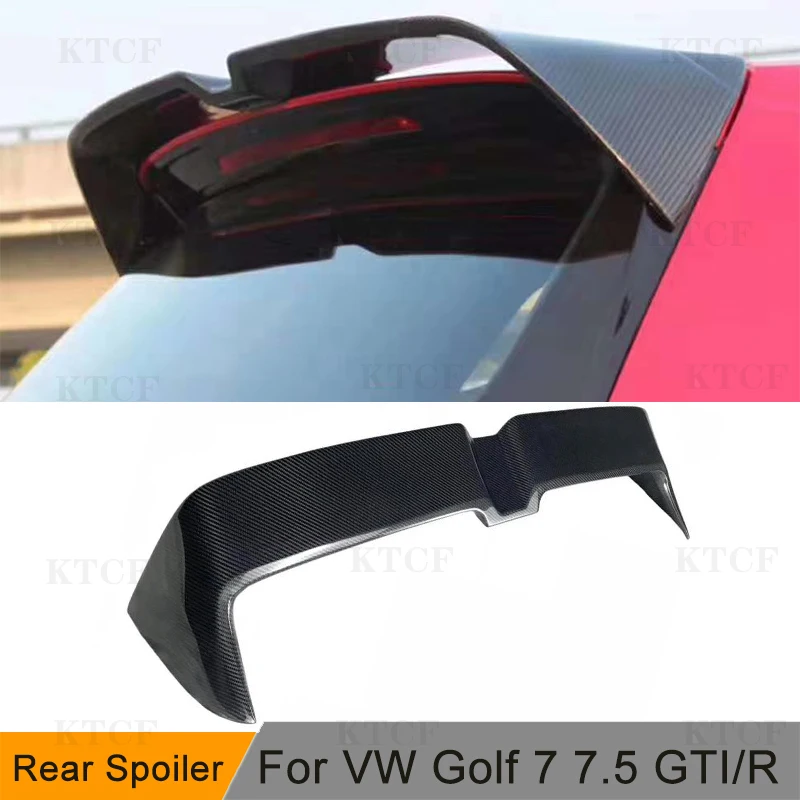 Carbon Fiber / ABS Rear Trunk Roof Spoiler Window Wing Lip for Volkswagen VW Golf 7 7.5 VII MK7 7.5 GTI R 2014 - 2020