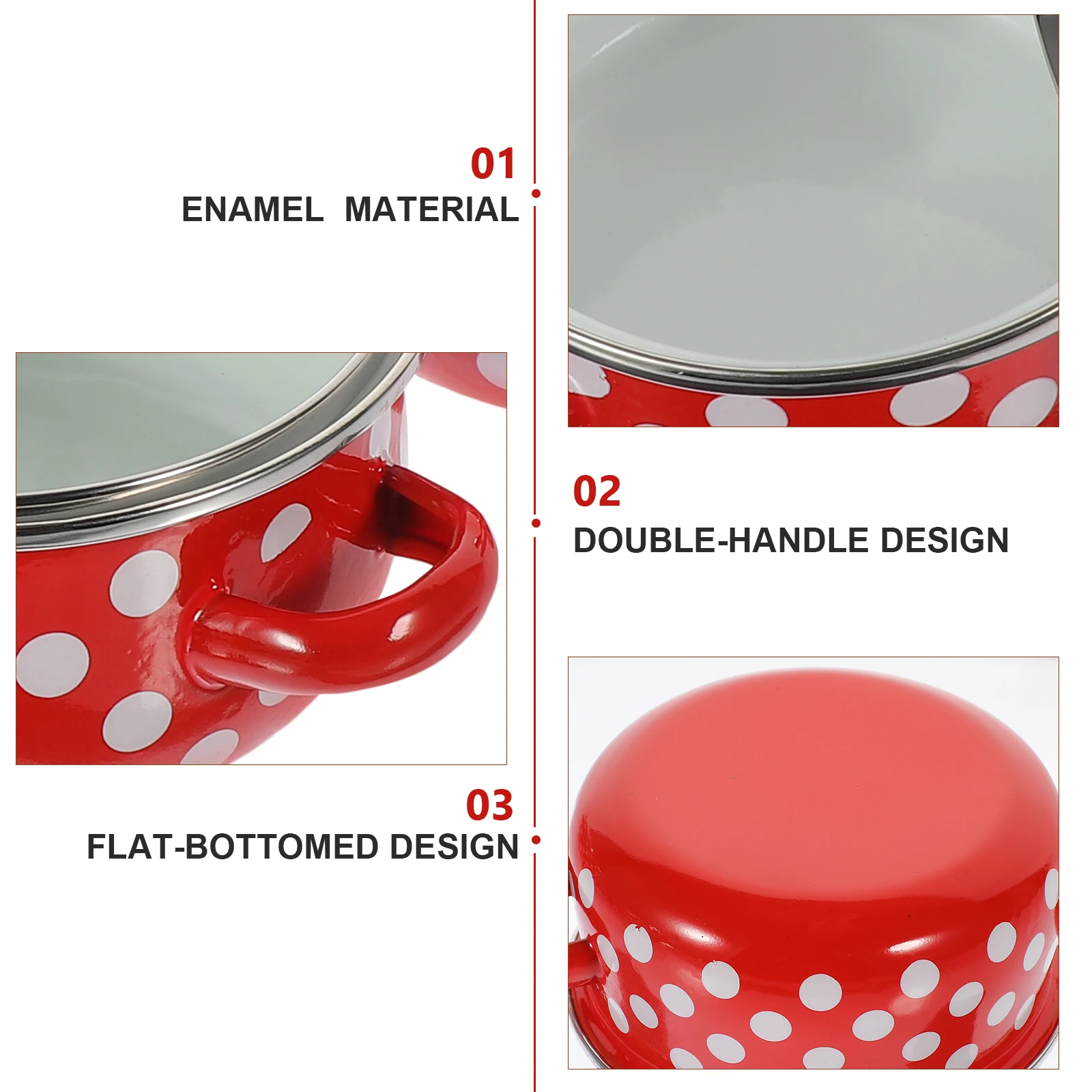 

1 Mini Soup Enamel Cooking Pan Portable Stockpot Non-Stick Vintage Kitchenware Sets Home Use Small Enamelware Saucepan