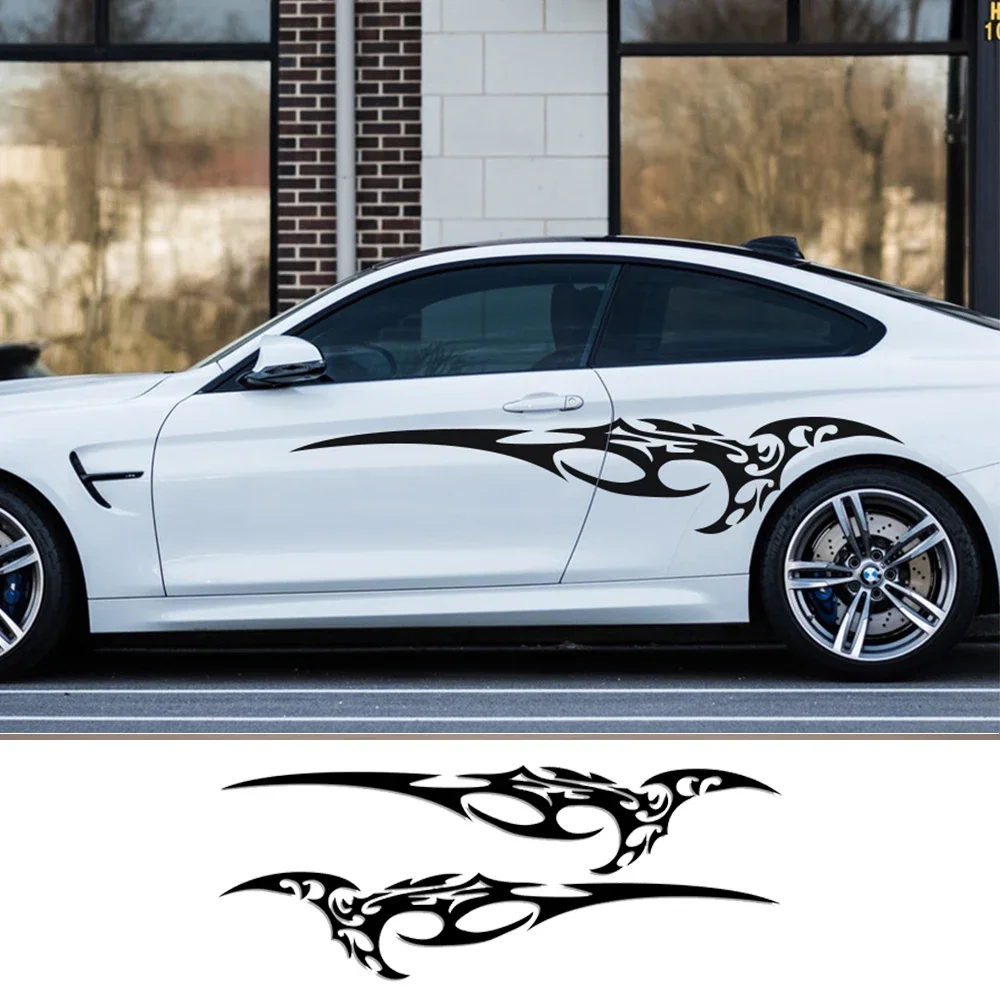 

Наклейки из ПВХ на боковую дверь автомобиля, длинная полоса, стильная графика, виниловая пленка, декоративные наклейки, тюнинг, аксессуары «сделай сам»